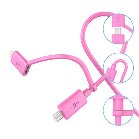 Apple MFi Certified 2 in 1 iPhone Charger Lightning Cable and Micro USB to USB Charger Cord, Compatible iPhone X, 8, 8 Plus,7 Plus, Android Data C...