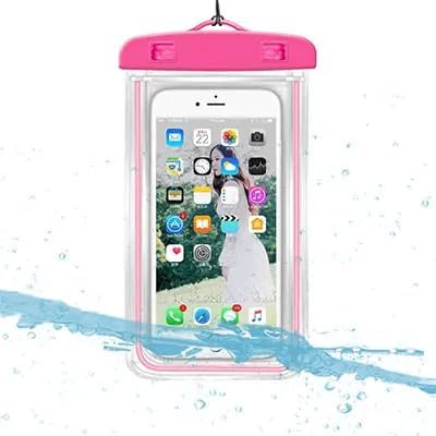 Luminescent Waterproof Phone Case for Ultimate Deep Dive Water Protection 7,1" Ultra-Durable With Luminescentic Bars fits all smartphones (Fuchsia...