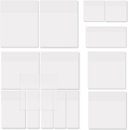 BAYTORY 700Pcs Transparent Sticky Notes, Clear Waterproof 3 x 3 inch See Through Memo Pad Page Markers, Self-Adhesive Translucent Writable Index T...