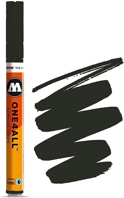 MOLOTOW ONE4ALL Acrylic Paint Marker, 4mm, Metallic Black, 1 Each (227.301)...