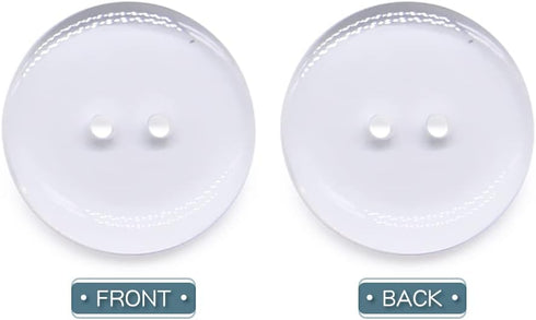 SEMINI Mixed Size 8mm-25mm 280Pcs Black/White/Transparent Resin Buttons Small Big 2 Holes Buttons Craft Buttons for Sewing,Women Men Children Clot...