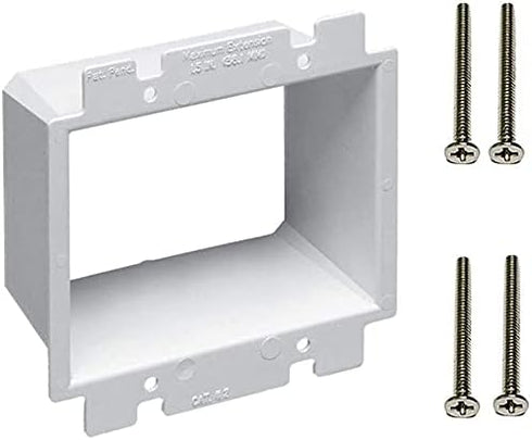 iMBAPrice BE2-1 (2-Gang) Electrical Power Outlet Box Extender, White...