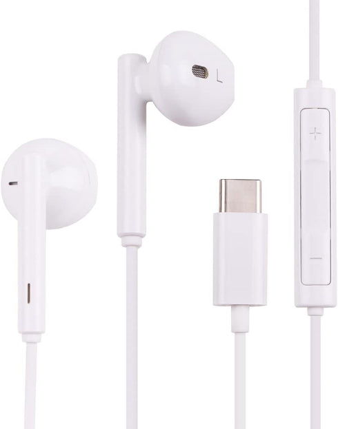 Inwa USB C Headphones in Ear Usbc Earbuds with Mic/Volume Control Compatible with SoundFlow Google Pixel Oneplus Samsung Sony MacBook Huawei (Whit...