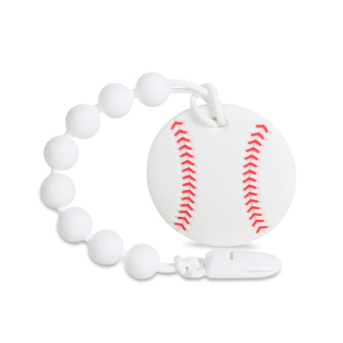 Baby Sports Ball Teething Toys,Food Grade Silicone Teether with One-piece Pacifier Clip Holder,Shower Gift,Teething Pain Relief for 3 Months+ Boy ...
