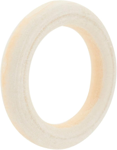 Bright Creations 80 Pcs Unfinished Oval Wood Beads and Round Wooden Rings for Macrame Supplies, DIY Crafts...