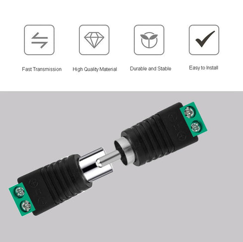 RCA to Speaker Wire Adapter, 10Pcs RCA to AV Screw Terminal Connector Phono RCA Male Female Plug Solderless Converter Audio/Video Speaker Wires Co...