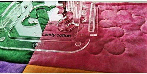YEQIN Free Motion Quilting Template Rulers Series 5 with Quilting Frame for Domestic Sewing Machine Ruler (Candy Cotton Template)...