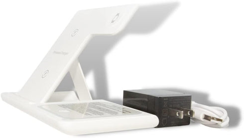 Qi Wireless Fast Charging Stand 3 in 1 Fast Wireless Charger Compatible with Multi-Devices W/Wall Connector...