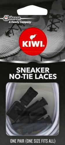 KIWI Sneaker No-Tie Shoe Laces, White, One Size Fits All, 1 Pair...