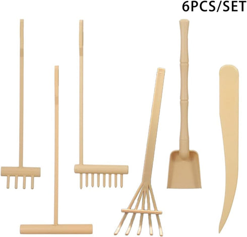 6pcs Mini Zen Garden Rake Tool,DIY Sand Zen Garden Tools for Office,Tasteful and Elegant Zen Garden Tools,Meditation Rock Sand Garden Accessories(...