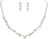 Jakawin Bride Wedding Silver Bridal Necklace Earrings Set Crystal Wedding Jewelry Set Rhinestone Choker Necklace for Women (Set of 3) (NK143-1)...