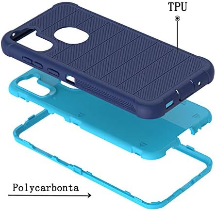 for Samsung Galaxy A11 Phone Case Cobalt Blue/Blue | HD Screen Protector, Heavy Duty, 3 Layer, Hybrid, Shock Proof, Protective, Rugged Bumper, PC ...