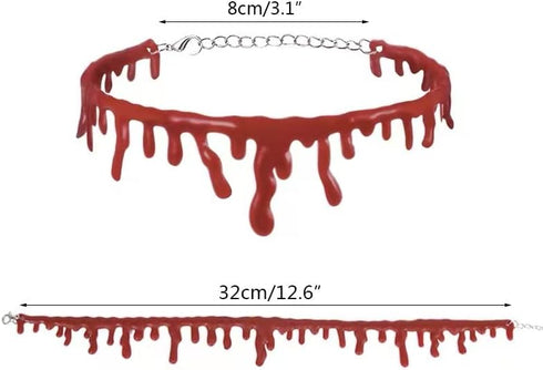 Halloween Vampire Choker Necklace Dripping Blood Chokers for Halloween Costumes Decorations for Women Girls Halloween Cosplay Party Favors...