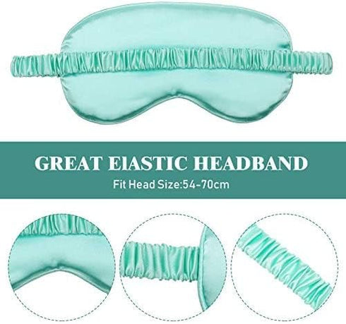 4 Pcs Silk Eye Mask Smooth Soft Satin Sleep Mask with Ear Plugs with Adjustable Strap Sleep Shading for Travel Nap Relaxation(Light Colors)...