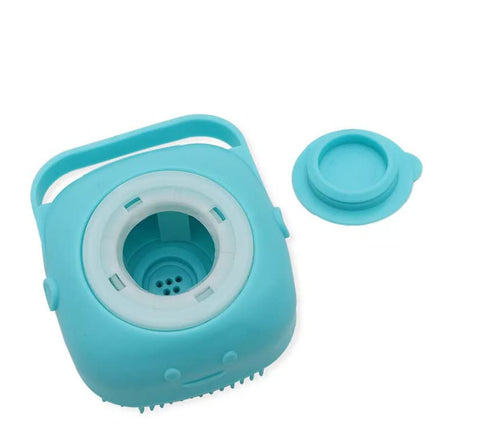 Dog Brush – Cat Brush – Shampoo Dispensing Scrubber – Soft Silicone Design – Hanging Loop – For All Skin Types – Grooming, Deshedding and Exfoliat...