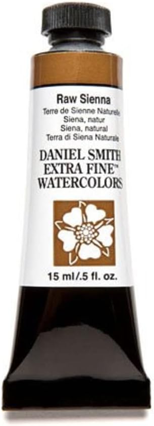 DANIEL SMITH Extra Fine Watercolor 15ml Paint Tube, Raw Sienna (284600096), 0.5 Fl Oz (Pack of 1)...