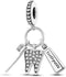 Toothbrush Charms compatible with Bracelets and Necklaces Clips Women's Bead Charms with Cubic Zirconia Dangle Spacer Birthday Gifts for Women's...