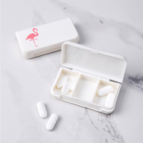 Daily Pill Box Case Waterproof Medicine Organizer Vitamin Holder Mini Pill Medicine Container for Travel Use -3 Compartments-Cactus...