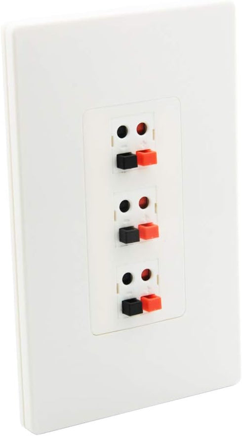 Premium 3 Speaker Wall Plate, Speaker Plug, Supports 3 Speaker Configurations, Speaker Port for Wall Speaker Wire, Speaker Wire in Wall, Wire Wall...