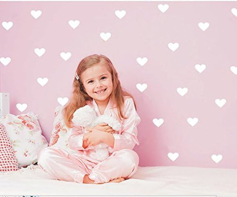 Heart Wall Decals Set – 96pcs 2-Inch Removable Vinyl Stickers for Kids Bedroom, Nursery, Playroom – Gender Neutral DIY Decor for Boys and Girls YY...