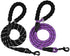 2 Pack Dog Leash 5 FT Heavy Duty Nylon Rope Dog Leash with Comfortable Padded Handle Sturdy Reflective Threads Strong Dog Leash for Medium Large D...