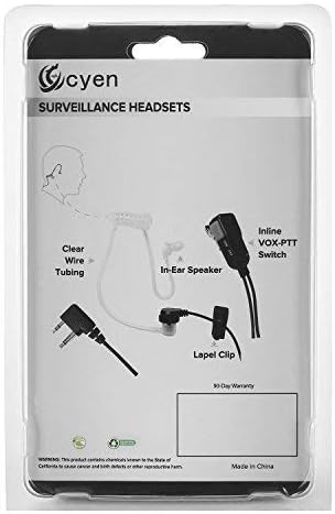 Two Way Radio Earpiece Noise Canceling Transparent Security Headphones Walkie Talkie Earphone with PTT/VOX – Pair...