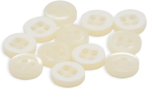 12 Pcs White Buttons - 4 Hole 14l Buttons for Sewing Size 0,35” 0,4” 0,45” Round Buttons for Crafts & DIY – Plastic 9,10,11mm Buttons - Sewing Acc...
