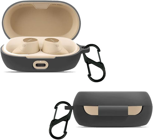 LEFXMOPHY Protective Case Cover Compatible with Jabra Elite 7 Pro Black Silicone Protective Protector Skin with Clip...