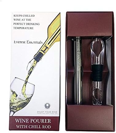 Wine Chiller, Aerator and Pourer: Enjoy a Glass of Perfectly Chilled Wine with the 3 in 1 Stainless Steel Wine Chill Rod. Everest Essentials Icele...