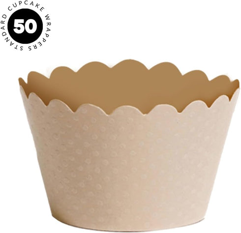 Dress My Cupcake Standard Ivory Beige Cupcake Wrappers, Set of 50...