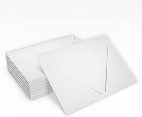 LUXPaper A2 Contour Flap Invitation Envelopes | 4 3/8" x 5 3/4" | White | 80lb. Text | 100% Recycled | 50 Qty...