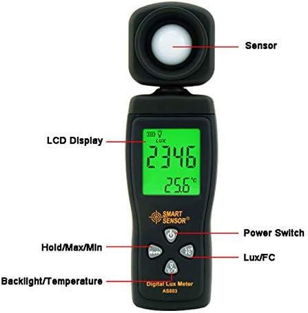 Lux Light Meter for Photography Grow Plants Led Photometer Lighting Intensity Brightness Measurement Pocket Digital Photo Illuminance Sensor...