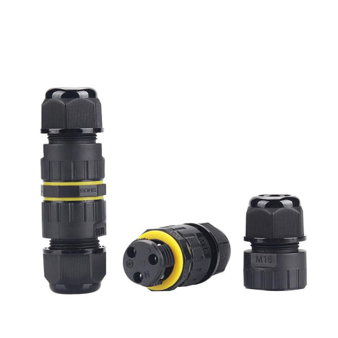 Outdoor Waterproof Connector,IP68 M16 2Way 3Core Electrical Cable Connector for 3.5-7mm Wire Range(AC 400V, 17.5A) Quick Repair Extend Power Cable...