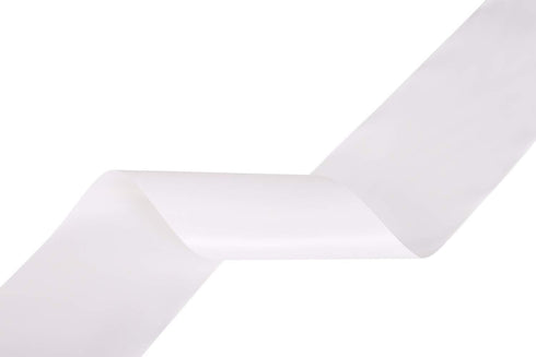 4" Inch Wide Solid Color Double Faced Satin Ribbon 25 Yards-Roll Great for Chair Sash, White...