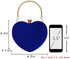 Women Heart Shape Clutch Purse Velvet Shoulder Bag Evening Handbags...