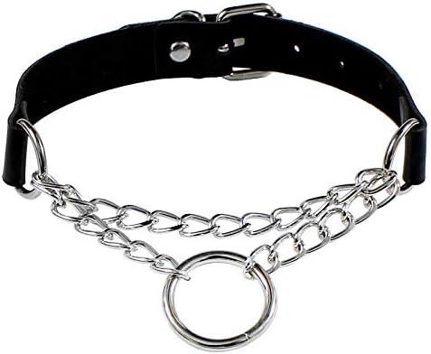 COLORFUL BLING 2pcs/Set Love Heart PU Leather Choker Necklace Collar O-Ring Gothic Punk Rock Adjustable for Women Cosplayer Party Accessory...