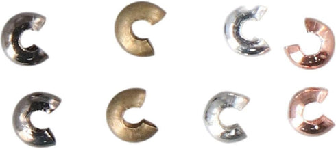 200Pcs Crimp Bead Knot Covers Column Tube Half Round Open Crimp Bead for Craft Supplies DIY Jewelry Making Accessory...