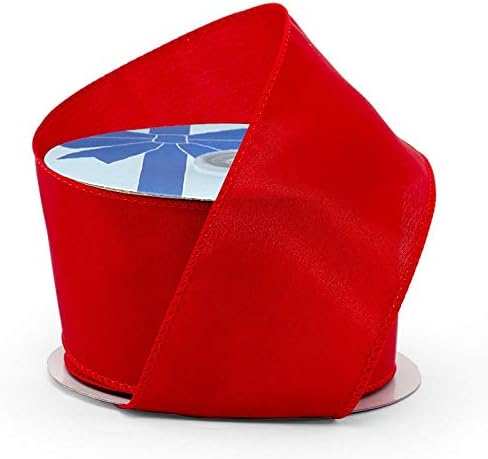 Red Wired Satin Ribbon 2 1/2" X 25 Yards...