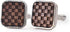 Mens Rounded Square Black Walnut Wood Carved Plaid French Cufflinks,16 * 16mm,2pcs Pack...