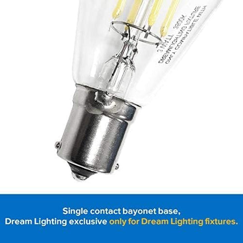 Dream lighting LED Edison Bulb 3W, 150 Lumens, Warm White 3000K, LED Vintage Replace Globe Dinette Light Fixtures, pack of 2...