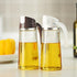 Marbrasse Oil Dispenser for Kitchen,20 OZ /600ml Leakproof Glass Oil Bottle with Auto Flip Cap,Olive Oil Container for Kitchen Cooking (White)...