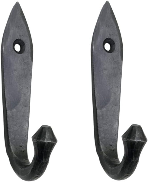 Hand Forged Metal Wall Hook Set of 2 Pcs Wrought Iron Handmade Hook for Plant & Mug Farmhouse Coat Hook Rack Heavy Duty Kitchen Utensils Hook Rack...