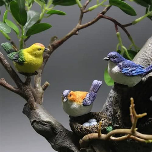 8 pc Miniature Bird & Nest Set: Perfect for DIY Fairy Garden, Car & Home Decoration!...