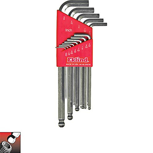 Eklind Tool 13313 Bright-Ball-Hex-L Key Allen Wrench, 13 Pieces Set SAE Inch Sizes 0.050-3/8 Long Series...