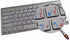 HEBREW ARABIC KEYBOARD STICKER with BLUE and RED LETTERING TRANSPARENT BACKGROUND IS COMPATIBLE with APPLE...
