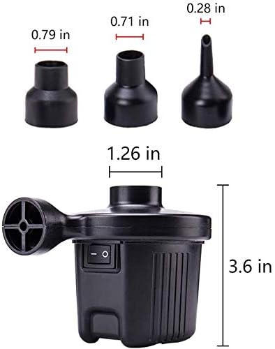 FMS Electric Air Pump 12V DC/ 100-240V AC with 4 Nozzles Portable Quick-Full Inflator/Deflator Air Pump for Outdoor Camping, Air Mattress Bed, Cus...