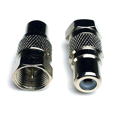Cess F Type Male to RCA Female Connector Coupler Coax Cable Adapter Video - F Male to RCA Female (10 Pack)...