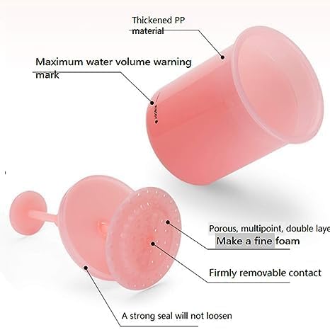 White Foam Cup Whip Bubble Maker Home Travel Face Washing Facial Cleanser Foaming Cup Skin Care Foam Maker Portable Cleanser Foam Maker Facial Cle...