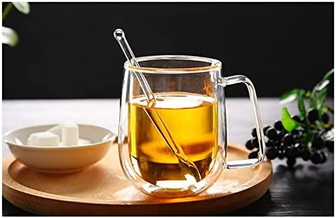 4 Pcs Clear Glass Tea Spoon Glass Stirring Spoon Stick Long Handle Coffee Stirrer Iced Tea Spoon Glass Stirring Spoon for Cocktail Tea Dessert App...