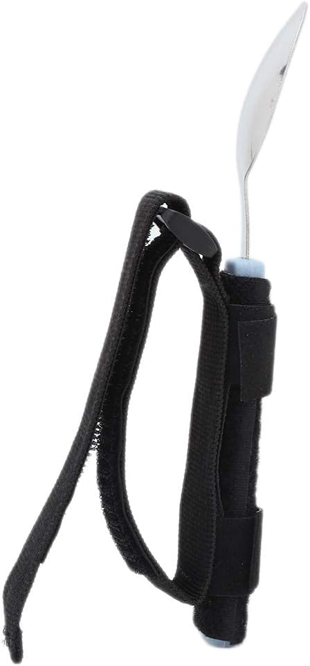 Adaptive Spoon, Universal Adjustable Hand Cuff Utensil Holder Strap Adaptive Utensils Daily Living Aid for Elderly, Hand Tremors, Arthritis, Parki...